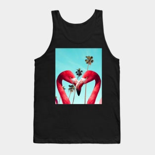 Cute Colorful Flamingo Palm Tree Tank Top